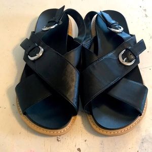 Susina Black Leather Sandals